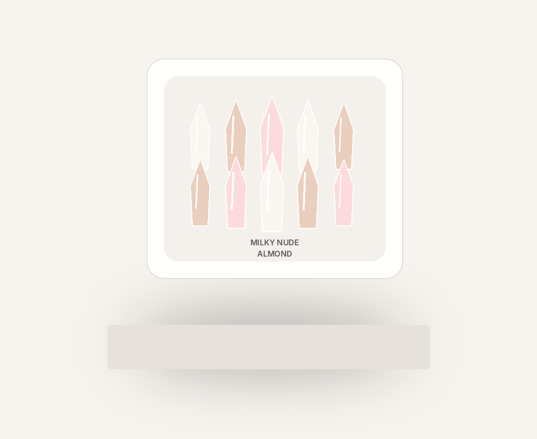 Milky Nude Almond Press-On Nails