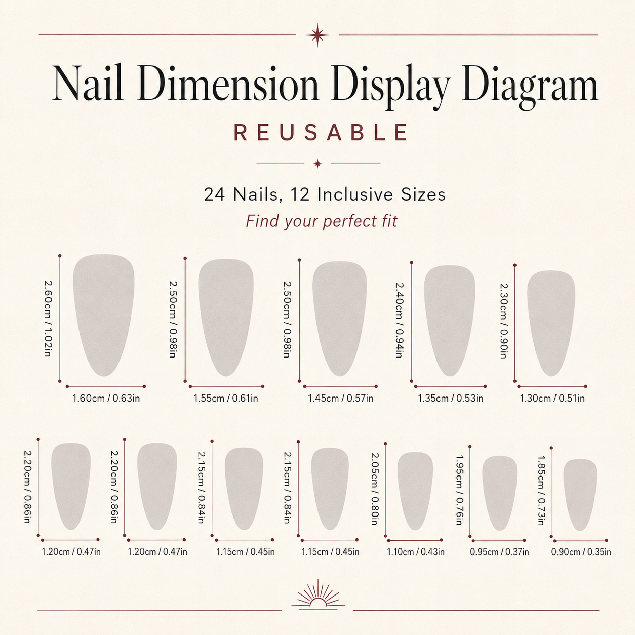 Burgundy Rose Press-On Nails – Matte Red & Wine Almond Fake Nails | Reusable Floral Nail Kit, 24 pcs